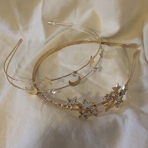 Elegant Gold Star and Moon Hair Accessories Set